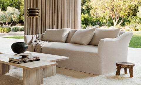 Leond Sofa - Performance Stonewashed Linen Dew