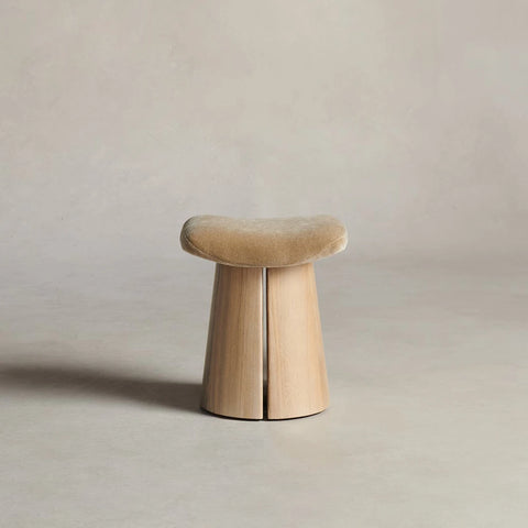 Weston Stool - Mohair Almond