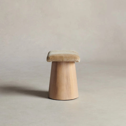 Weston Stool - Mohair Almond