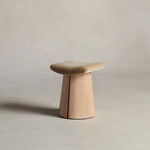 Weston Stool - Mohair Almond