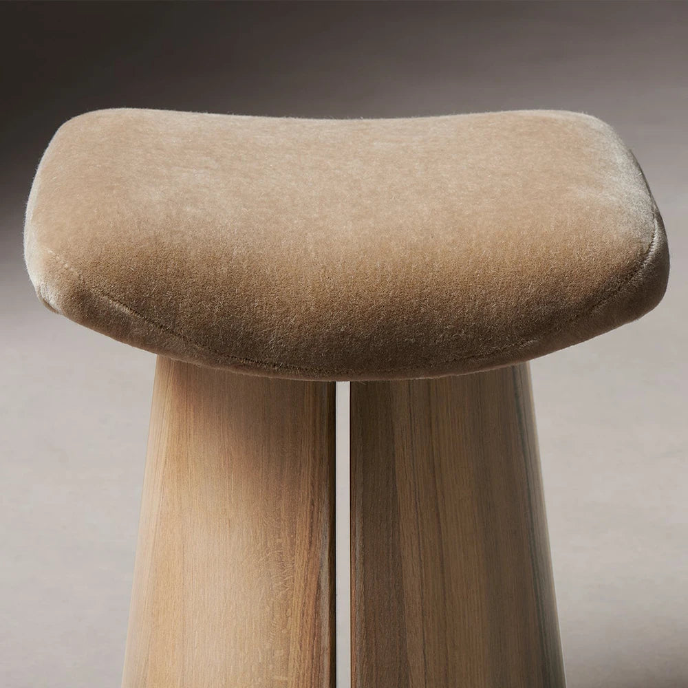 Weston Stool - Mohair Almond