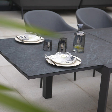 Luna 8 Seat Outdoor Fabric Extending Ceramic Dining Set