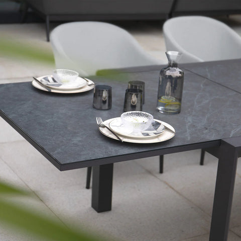 Luna 8 Seat Outdoor Fabric Extending Ceramic Dining Set