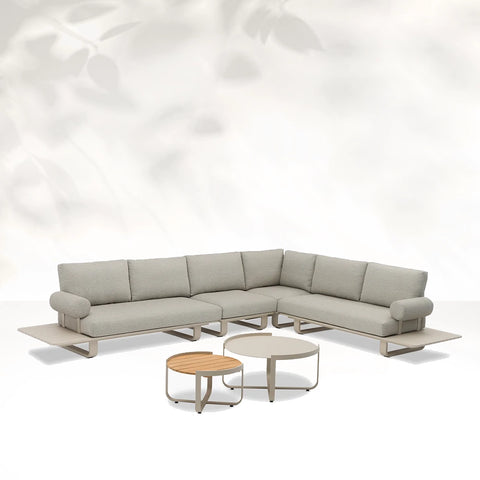 ALEX Corner Group Set with Aluminium Frame in Latte