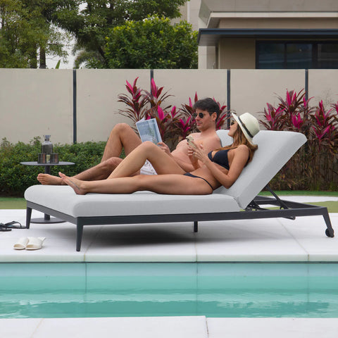 Luna Outdoor Fabric Double Sun Lounger