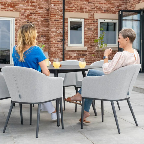 Luna 6 Seat Outdoor Fabric Oval Ceramic Dining Set