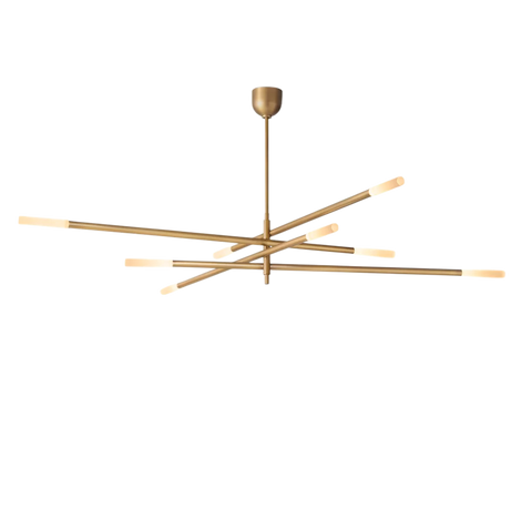 Rousseaw 8-Light Mobile Etched Rod Chandelier