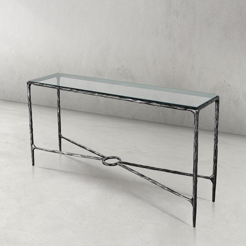 Thaddeus Rectangle Glass Console Table 60" 72"