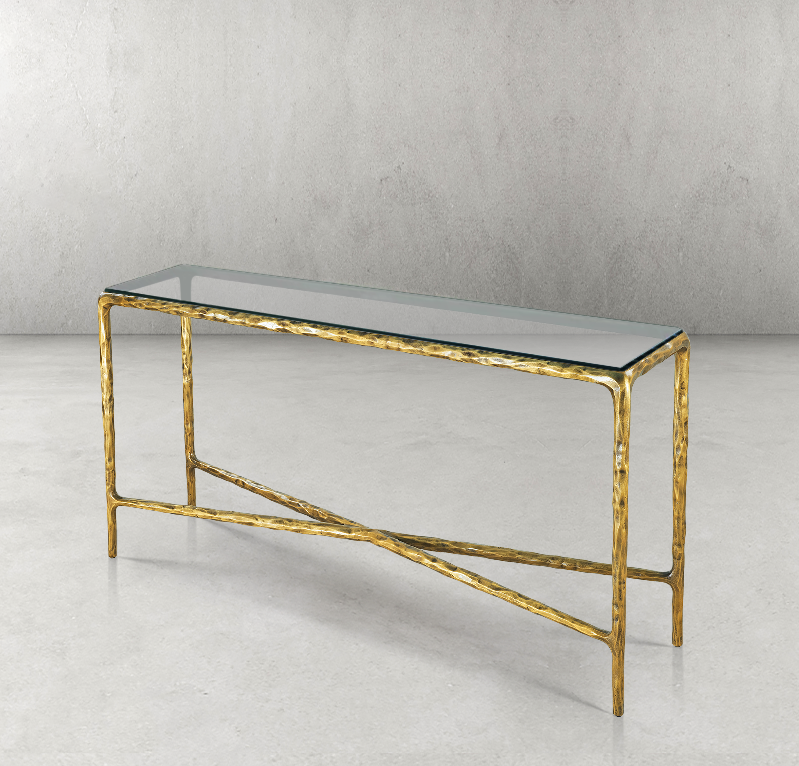 Thaddeus Rectangle Glass Console Table 60" 72"