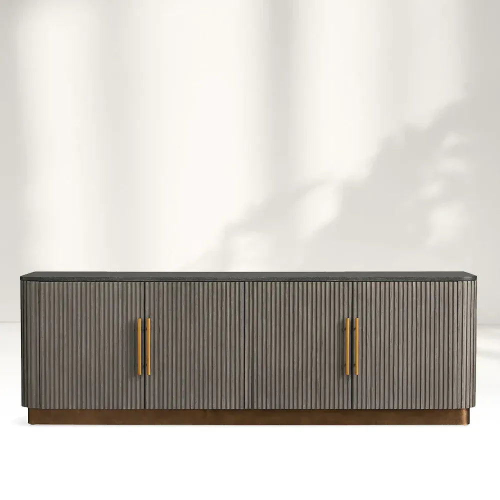 Finnley Sideboards Living Room Media Cabinets with Marble Top