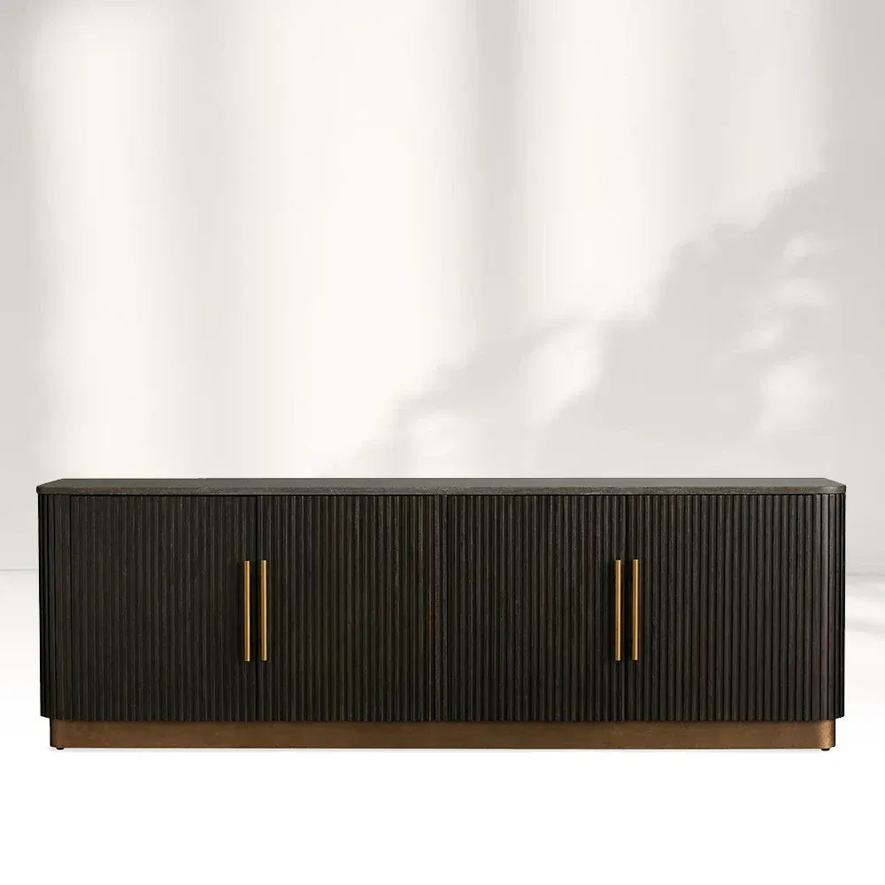 Finnley Sideboards Living Room Media Cabinets with Marble Top