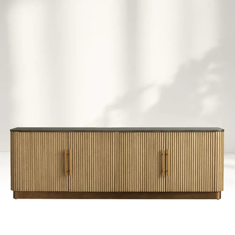 Finnley Sideboards Living Room Media Cabinets with Marble Top