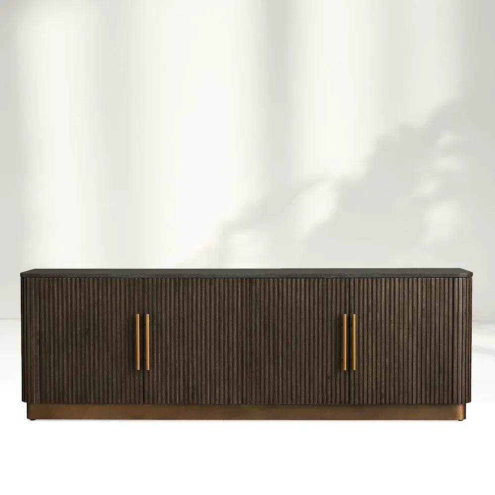 Finnley Sideboards Living Room Media Cabinets with Marble Top
