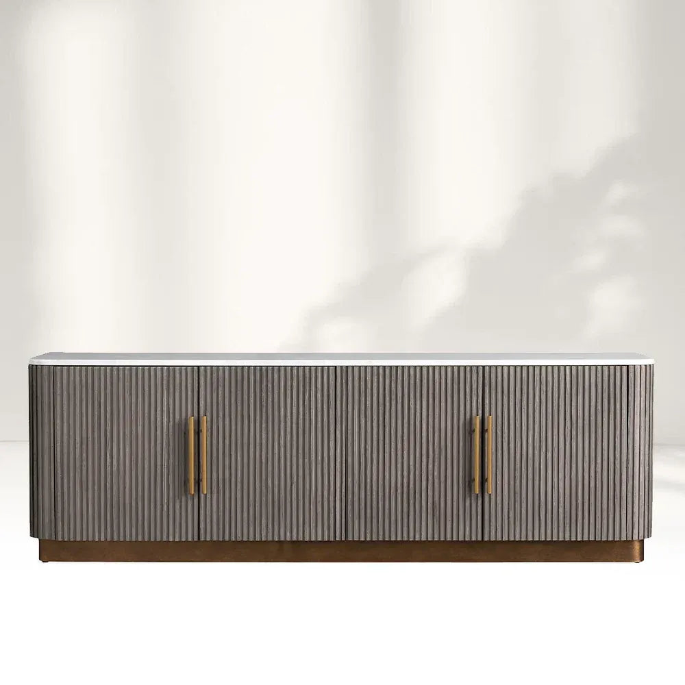 Finnley Sideboards Living Room Media Cabinets with Marble Top