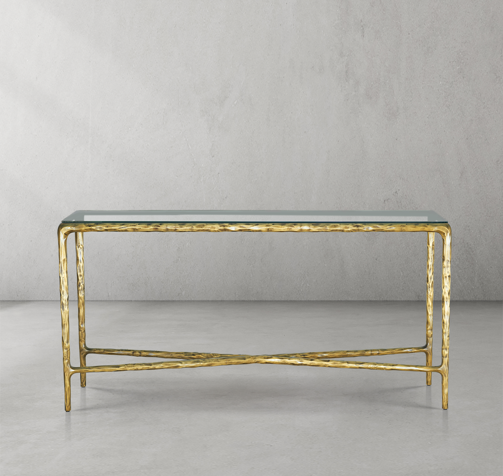 Thaddeus Rectangle Glass Console Table 60" 72"