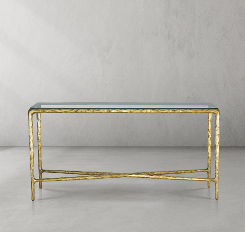 Thaddeus Rectangle Glass Console Table 60" 72"