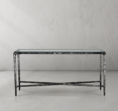 Thaddeus Rectangle Glass Console Table 60" 72"