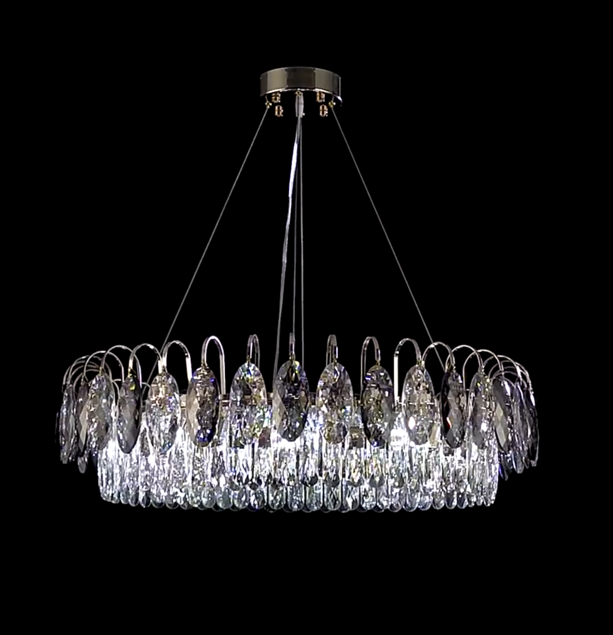 Luxurious K9 Crystal Chandelier in Brass/Silver Finish | Modern Ceiling Light Fixtures