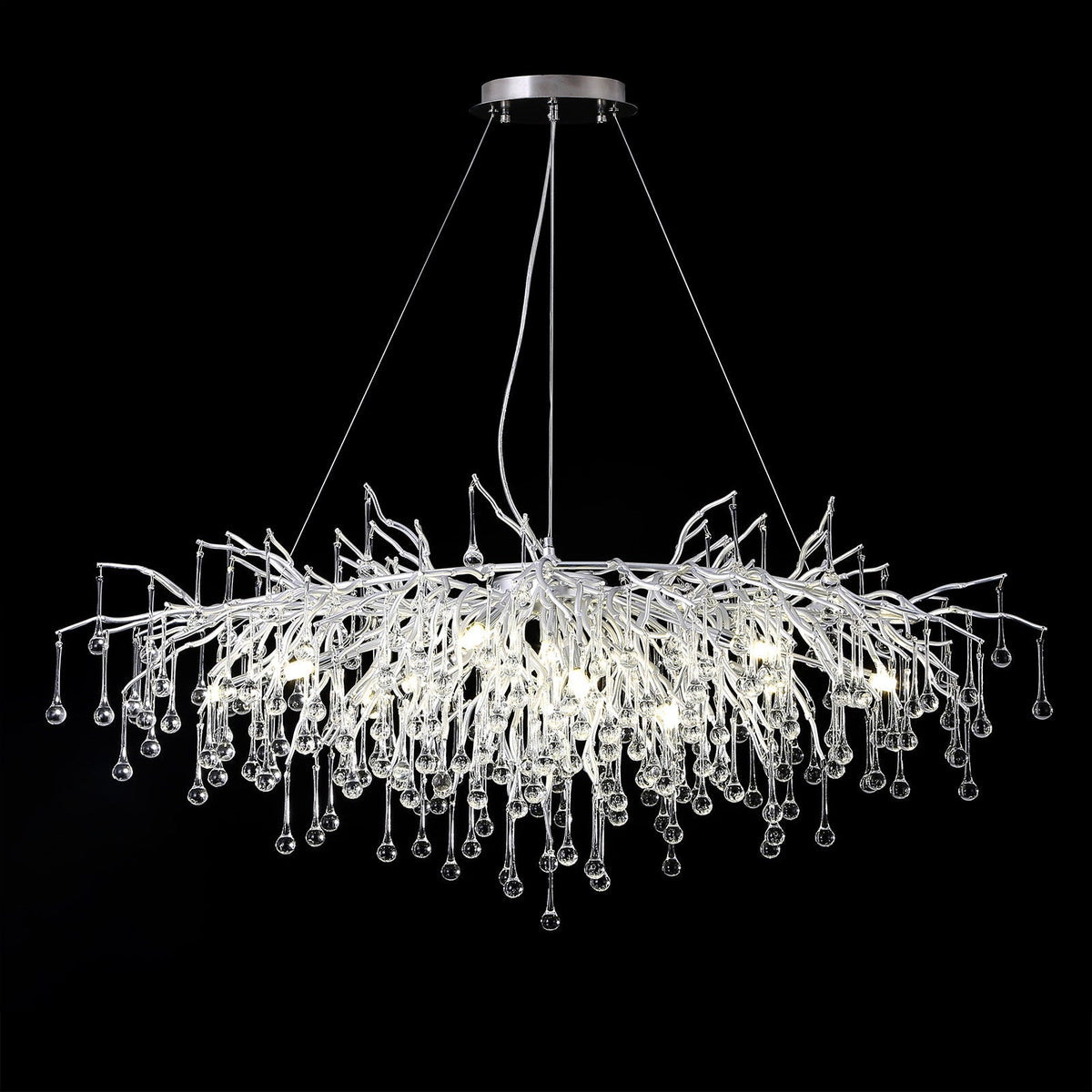 Doris Rectangle Branch Chandelier 45"L Silver